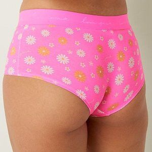 VS PINK LOGO BOYSHORT Shorty Daisies Atomic Pink Daisies So Cute!!! NWT